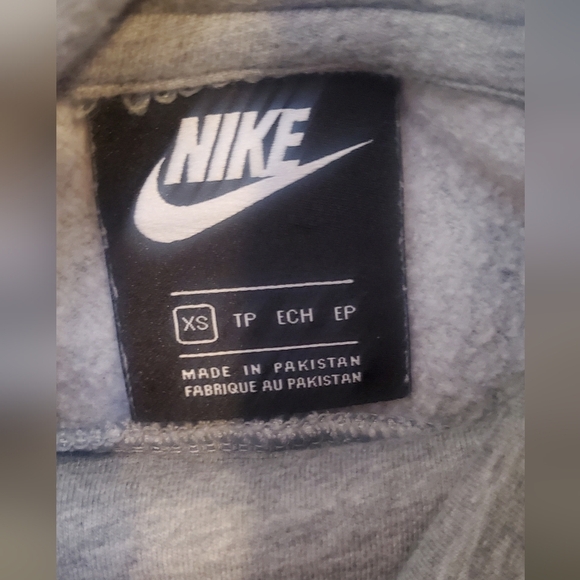 Nike Womens Gray & White Funnel Neck Hoodie Hooded Sweatshirt Size XS - Picture 4 of 8